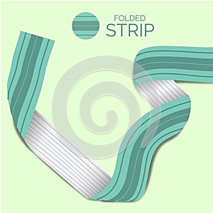 Beautiful abstract green folded strips on green background