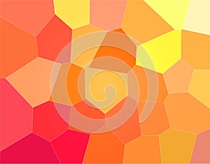 Beautiful abstract illustration of yellow, orange and red bright Gigant hexagon. Lovely background for your prints.