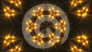 Beautiful abstract kaleidoscope - fractal golden light, 3d render backdrop, computer generating background