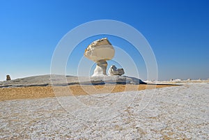 The limestone formation in White desert Sahara Egypt