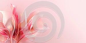 Beautiful abstract pink transparent floral design background. generative ai AIG32