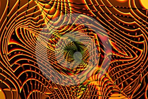 Beautiful abstract psychedelic background with fractals in orange color photo