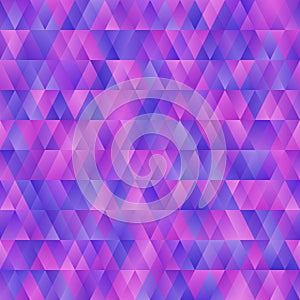 Beautiful abstract seamless background pattern with Blue, pink and purpletriangles. Vector image