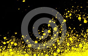 Beautiful abstract texture colorful black darkness yellow and golden wall background on the gold darkness stone pattern background
