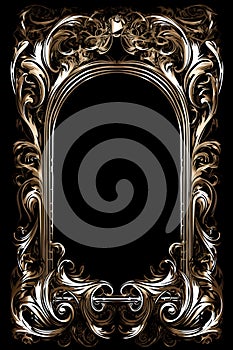 Beautiful abstract vintage frame on a black background