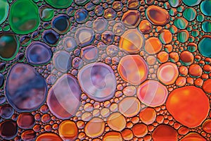 Beautiful abstract water oil bubble colorful background