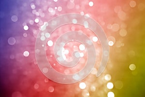 Beautiful abstract white led bokeh with gradient multicolor background