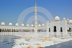 Abu Dhabi Mosque. Dubai. Asia. Peaceful and holy place. Grand mosque