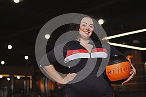 Beautiful activ plus size fitness woman