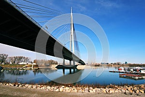 Beautiful Ada bridge in Belgrade, Serbia