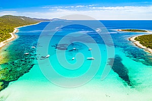 Turquoise lagoon on Sakarun beach on Dugi Otok island, Croatia