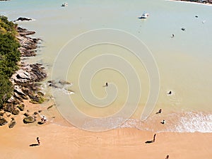 Drone view of Praia da Ferradura, Buzios, Brazil photo