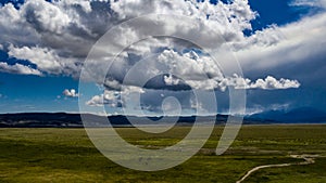 Beautiful Aerial Landscape Of The Open Land Near CA Hwy 120