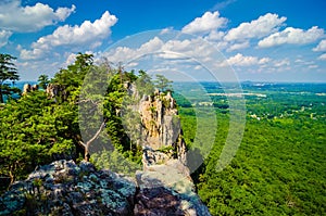 Beautiful aerial landscape views from crowders mountain north ca