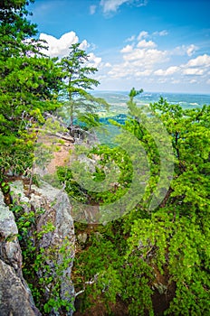 Beautiful aerial landscape views from crowders mountain north ca