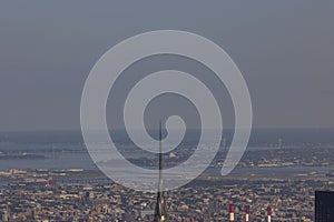 Beautiful aerial panoramic view over Manhattan on sunny summer day. USA.