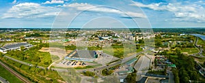 Beautiful aerial panoramic view shot of Daugavpils city