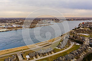 Beautiful aerial photo Port Huron Michigan USA photo