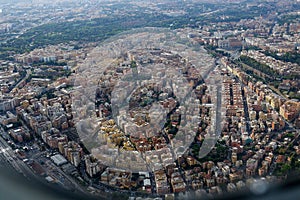 Beautiful aerial shot of Rome with buildings and landmarks during daytime