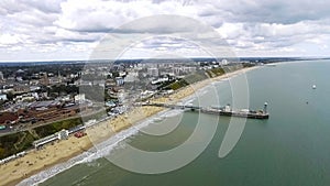Beautiful Aerial View of Bournemouth Beach Seaside