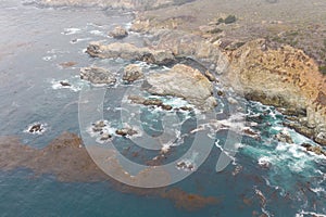 Beautiful Aerial View of Coastline in California