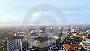 Beautiful aerial view of crowded residential house