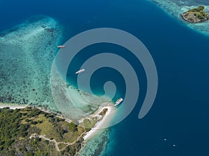 Beautiful aerial view of Gili Laba island, Flores, Indonesia