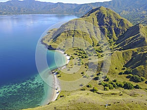 Beautiful aerial view of Gili Laba island, Flores, Indonesia