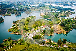 Beautiful aerial view of Guatape in Antioquia photo