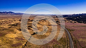 Beautiful Aerial View of The Hills And San Andreas Fault Near California Highway 138 Near Quail Lake photo