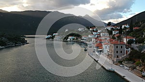 Beautiful aerial view at Ierakas, a picturesque fishing village in Laconia, Greece. The village is also known as the Greek natural