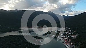 Beautiful aerial view at Ierakas, a picturesque fishing village in Laconia, Greece. The village is also known as the Greek natural