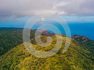 Beautiful aerial view of the Kauai island