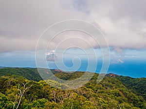 Beautiful aerial view of the Kauai island