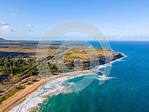 Beautiful aerial view of the Kauai island