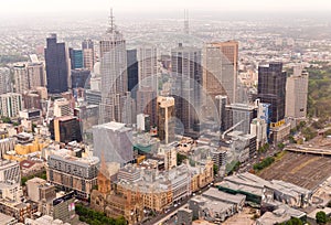 Beautiful aerial view of Melbourne skyline, Australia