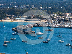 Beautiful aerial view of the Monterey town in California