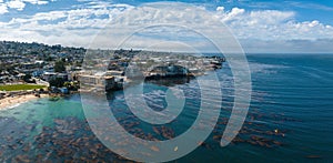 Beautiful aerial view of the Monterey town in California