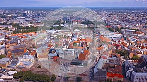 Beautiful aerial view over Riga city with old town