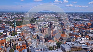 Beautiful aerial view over Riga city with old town