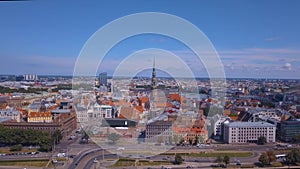 Beautiful aerial view over Riga city with old town