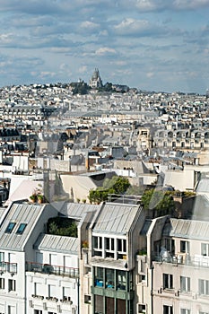 Beautiful aerial view of Paris from Pompidou terrace