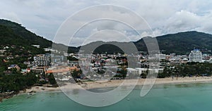 Beautiful aerial view of Patong beach in Phuket