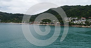 Beautiful aerial view of Patong beach in Phuket