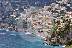 Beautiful aerial view of Positano, Amalfi cost, Campania, Italy