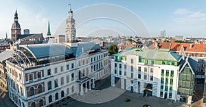 Beautiful aerial view of Riga city, the capital of Latvia.