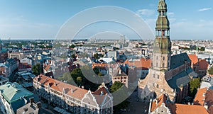 Beautiful aerial view of Riga city, the capital of Latvia.