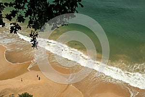 Beautiful Aerial View of Sancho Beach Praia do Sancho in Fernando de Noronha Brazil