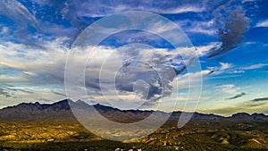 Beautiful Aerial View of The Santa Rita Mountains Near Tubac, Arizona photo