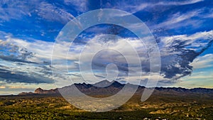 Beautiful Aerial View of The Santa Rita Mountains Near Tubac, Arizona photo